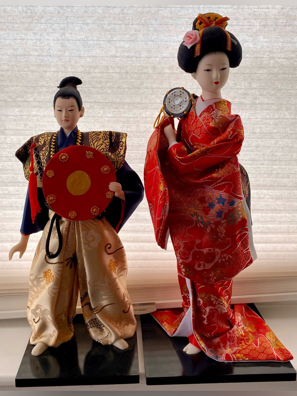Asian Dolls in Silk Wardrobes with Lacquer Base